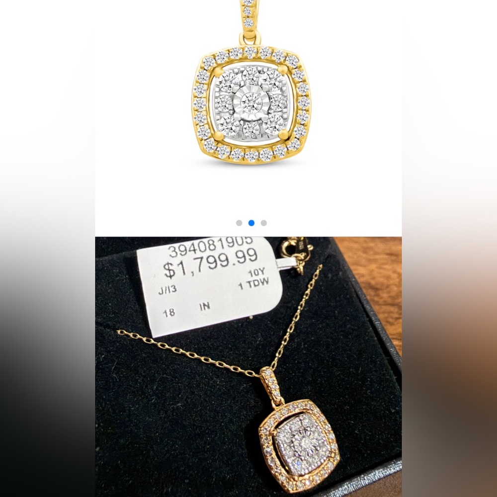 Kay Jewelers Two Tone Diamond Pendant Necklace
